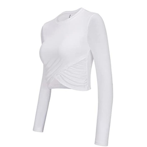 Women's Athletic Crop Tops Long Sleeve Shirts